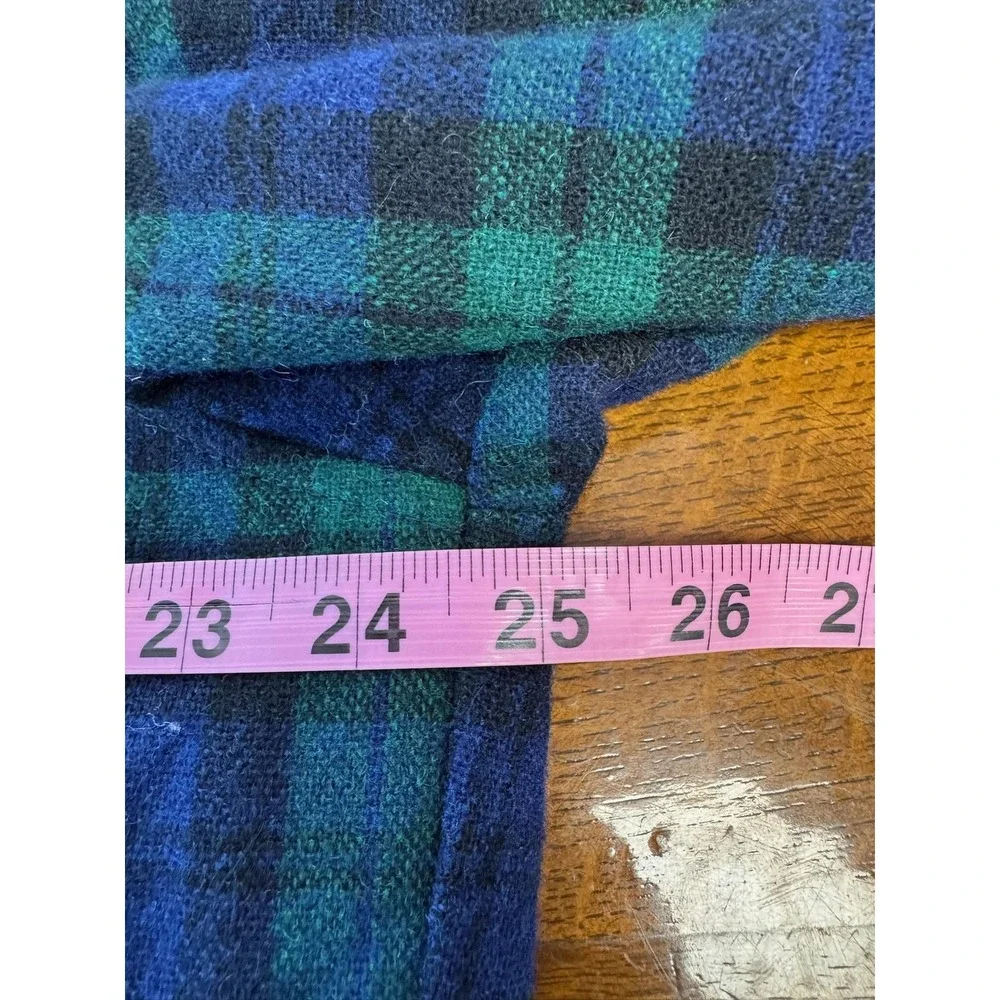 Vintage Arrow Jacket Mens Large Blue Green‎ Plaid Wool Flannel Quilted 80s 90s